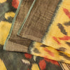 Sanskriti Vintage Yellow Cotton Silk Sarees Ikat Hand Woven Sambhalpuri 5.5 Yard