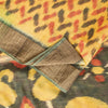 Sanskriti Vintage Yellow Cotton Silk Sarees Ikat Hand Woven Sambhalpuri 5.5 Yard
