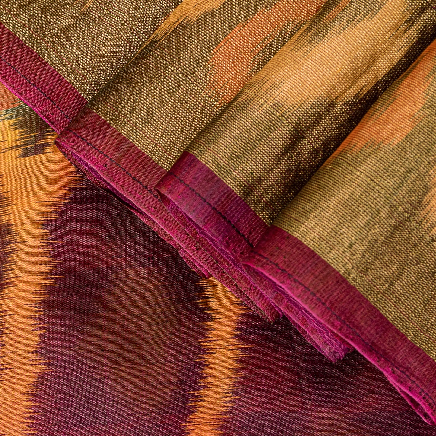 Sanskriti Vintage Brown Cotton Silk Sarees Ikat Hand Woven Sambhalpuri 5+Yd Sari