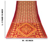 Sanskriti Vintage Dark Red Cotton Silk Sarees Ikat Hand Woven Sambhalpuri 5.5 Yd