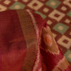 Sanskriti Vintage Dark Red Cotton Silk Sarees Ikat Hand Woven Sambhalpuri 5.5 Yd