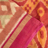 Sanskriti Vintage Dark Red Cotton Silk Sarees Ikat Hand Woven Sambhalpuri 5.5 Yd