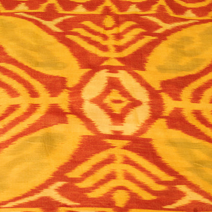 Sanskriti Vintage Yellow Blend Silk Sarees Ikat Handwoven Sambhalpuri 5.5Yd Sari