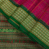 Sanskriti Vintage Pink Pure Silk Saree Peacock Floral Thread Hand-Woven 5.5 YD