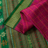 Sanskriti Vintage Pink Pure Silk Saree Peacock Floral Thread Hand-Woven 5.5 YD