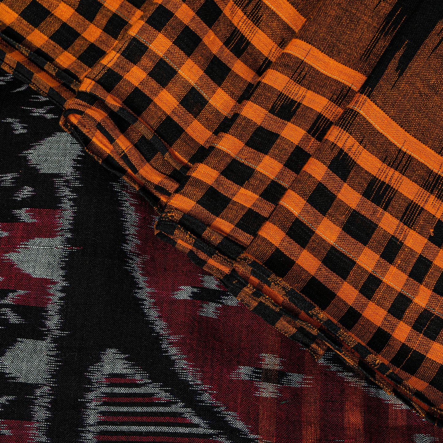 Sanskriti Vintage Mustard Pure Cotton Saree Sambhalpuri Ikat Handwoven 5.5Y Sari