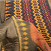 Sanskriti Vintage Black Cotton Silk Saree Ikat Hand Woven Sambhalpuri 5.5Yd Sari