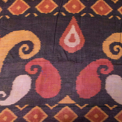 Sanskriti Vintage Pink Cotton Silk Saree Ikat Hand Woven Sambhalpuri 5.5Yd Sari