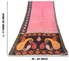 Sanskriti Vintage Pink Cotton Silk Saree Ikat Hand Woven Sambhalpuri 5.5Yd Sari