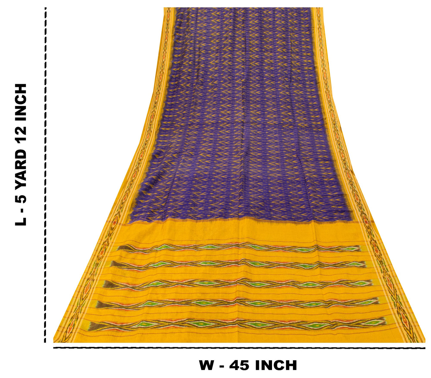 Sanskriti Vintage Purple Soft Pure Silk Saree Ikat Hand Woven Pochampally 5+Yd