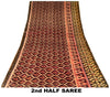 Sanskriti Vintage Brown Soft Cotton Silk Saree Ikat Hand Woven Sambhalpuri 5.5Yd
