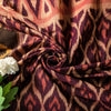 Sanskriti Vintage Brown Soft Cotton Silk Saree Ikat Hand Woven Sambhalpuri 5.5Yd