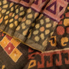 Sanskriti Vintage Brown Soft Cotton Silk Saree Ikat Hand Woven Sambhalpuri 5.5Yd