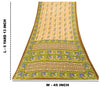 Sanskriti Vintage Soft Yellow Pure Cotton Saree Peacock Ikat Printed 5+Yd Sari