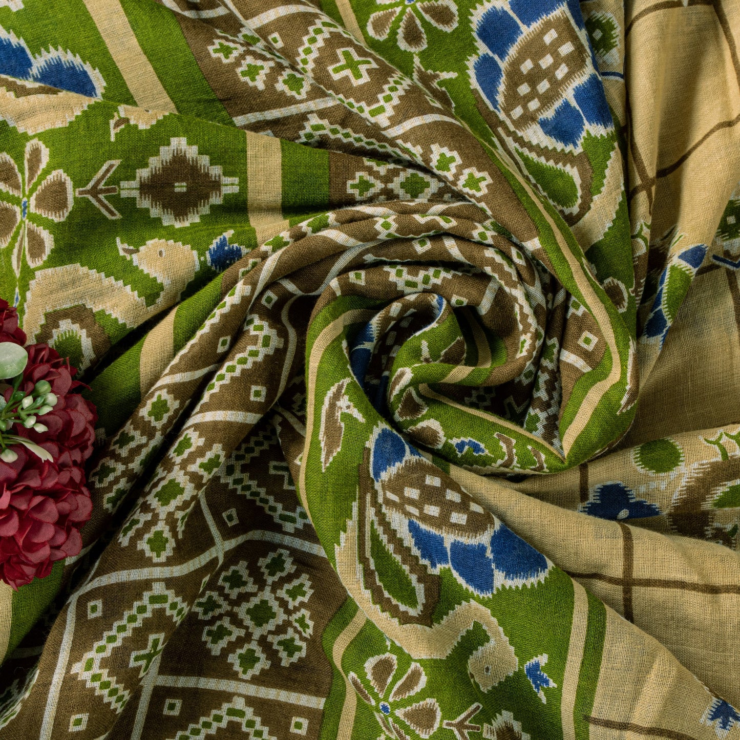 Sanskriti Vintage Soft Yellow Pure Cotton Saree Peacock Ikat Printed 5+Yd Sari