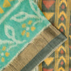 Sanskriti Vintage Soft Green Cotton Silk Saree Patola Ikat Hand Woven 5.5Yd Sari