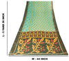 Sanskriti Vintage Soft Green Cotton Silk Saree Patola Ikat Hand Woven 5.5Yd Sari