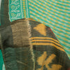 Sanskriti Vintage Soft Green Cotton Silk Saree Patola Ikat Hand Woven 5.5Yd Sari