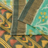 Sanskriti Vintage Soft Green Cotton Silk Saree Patola Ikat Hand Woven 5.5Yd Sari