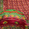 Sanskriti Vintage Red Pure Silk Saree Double Ikat Hand Woven Patan Patoal 6+Yd