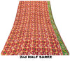 Sanskriti Vintage Red Pure Silk Saree Double Ikat Hand Woven Patan Patoal 6+Yd