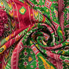 Sanskriti Vintage Red Pure Silk Saree Double Ikat Hand Woven Patan Patoal 6+Yd