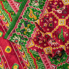 Sanskriti Vintage Red Pure Silk Saree Double Ikat Hand Woven Patan Patoal 6+Yd