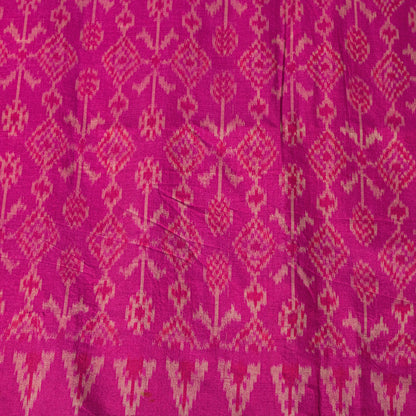 Sanskriti Vintage Purple Pure Silk Saree Pochampally Ikat Hand Woven 5.5Yd Sari