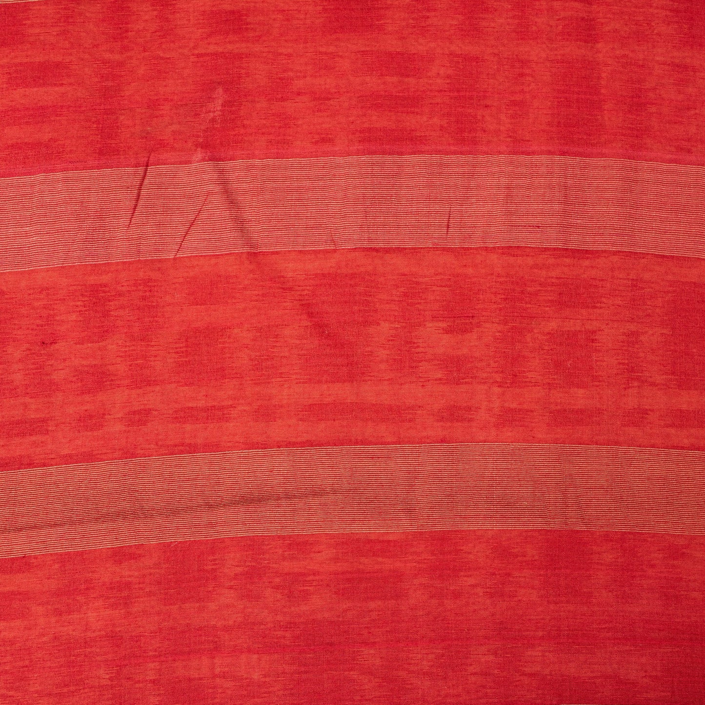 Sanskriti Vintage Orange Cotton Silk Saree Ikat Handwoven Sonepur Odisha 5.5Yd