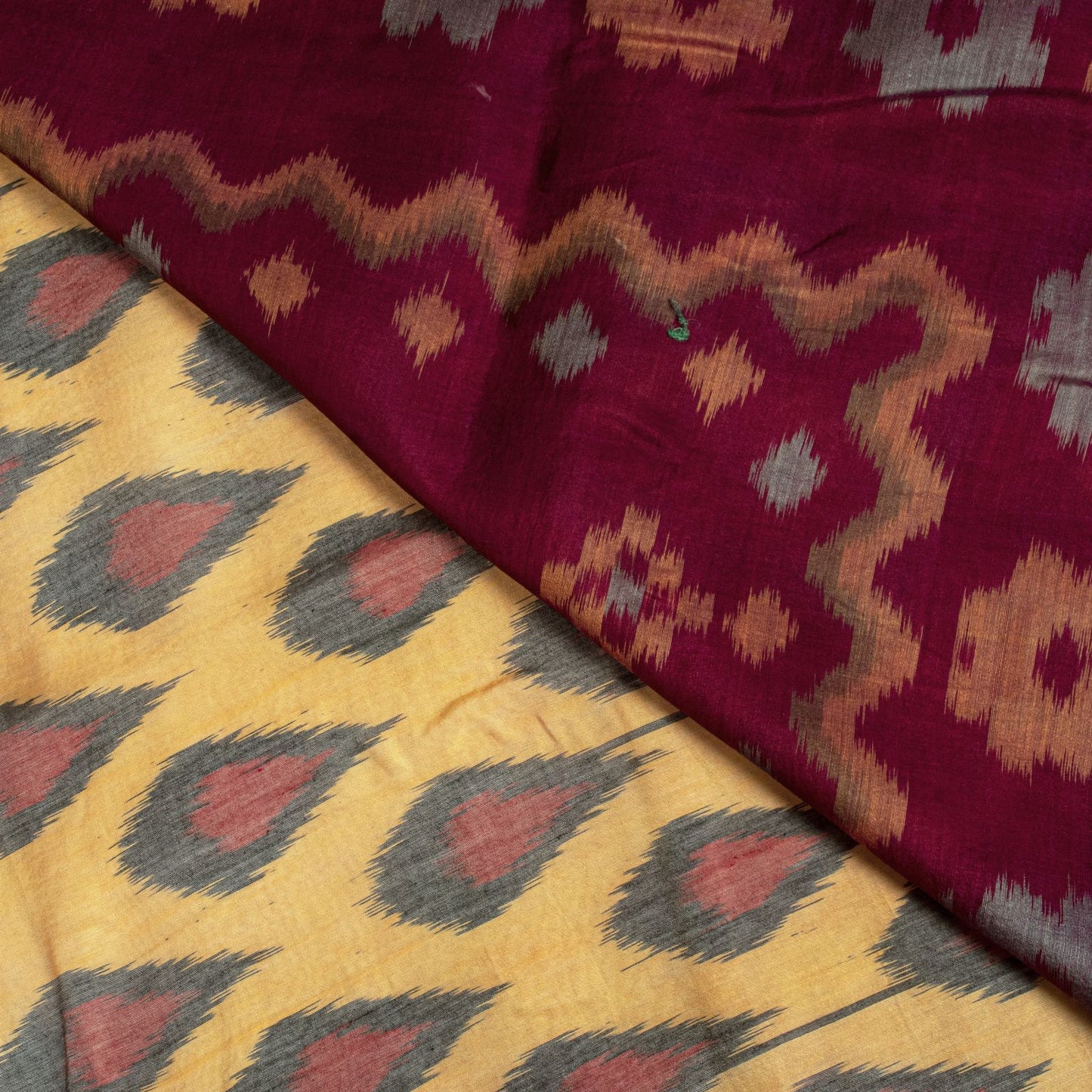 Sanskriti Vintage Yellow Pure Silk Saree Ikat Hand Woven Sambhalpuri 5.5+Yd Sari