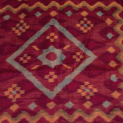 Sanskriti Vintage Yellow Pure Silk Saree Ikat Hand Woven Sambhalpuri 5.5+Yd Sari