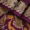 Sanskriti Vintage Black Soft Pure Cotton Saree Ikat Handwoven Sambhalpuri 6.5+Yd
