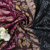 Sanskriti Vintage Black Soft Pure Cotton Saree Ikat Handwoven Sambhalpuri 6.5+Yd
