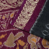 Sanskriti Vintage Black Soft Pure Cotton Saree Ikat Handwoven Sambhalpuri 6.5+Yd