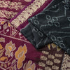 Sanskriti Vintage Black Soft Pure Cotton Saree Ikat Handwoven Sambhalpuri 6.5+Yd