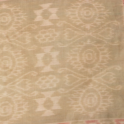 Sanskriti Vintage Peach Pure Silk Saree Ikat Hand Woven Pochampally 5+Yd Sari