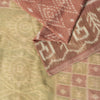Sanskriti Vintage Peach Pure Silk Saree Ikat Hand Woven Pochampally 5+Yd Sari