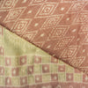 Sanskriti Vintage Peach Pure Silk Saree Ikat Hand Woven Pochampally 5+Yd Sari