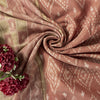 Sanskriti Vintage Peach Pure Silk Saree Ikat Hand Woven Pochampally 5+Yd Sari