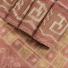 Sanskriti Vintage Peach Pure Silk Saree Ikat Hand Woven Pochampally 5+Yd Sari