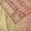 Sanskriti Vintage Peach Pure Silk Saree Ikat Hand Woven Pochampally 5+Yd Sari