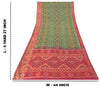 Sanskriti Vintage Green Cotton Silk Saree Ikat Hand Woven Sambhalpuri 5.5Yd Sari