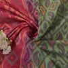 Sanskriti Vintage Green Cotton Silk Saree Ikat Hand Woven Sambhalpuri 5.5Yd Sari