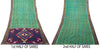 Sanskriti Vintage Green-Blue Soft Cotton Silk Saree Ikat Hand Woven 5.5Yd Sari