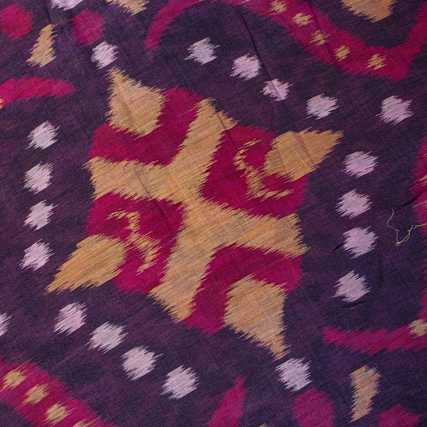 Sanskriti Vintage Pink Soft Cotton Silk Saree Ikat Hand Woven Sambhalpuri 5.5Yd