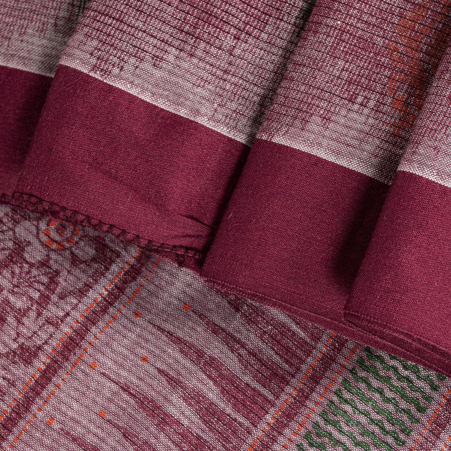 Sanskriti Vintage Pink Soft Pure Cotton Saree Block & Ikat Printed 5.5Yd Sari