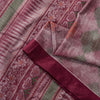 Sanskriti Vintage Pink Soft Pure Cotton Saree Block & Ikat Printed 5.5Yd Sari