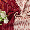 Sanskriti Vintage White-Red Pure Cotton Saree Ikat Hand Woven Sambhalpuri 5.5Yd