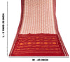 Sanskriti Vintage White-Red Pure Cotton Saree Ikat Hand Woven Sambhalpuri 5.5Yd