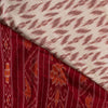 Sanskriti Vintage White-Red Pure Cotton Saree Ikat Hand Woven Sambhalpuri 5.5Yd